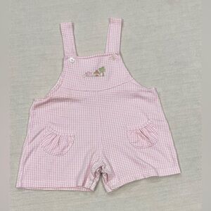 Kissy Kissy Pink Gingham Baby Overalls